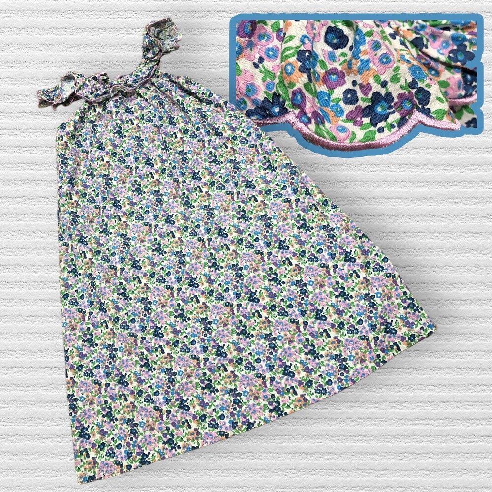 Bisby By Little English Girls 12 Purple Blue Floral Ruffle Neck Summer  Dress